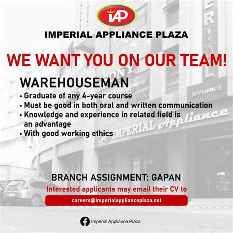 careers@imperialapplianceplaza.net